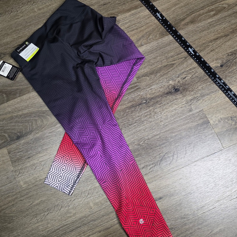 C9 Champion S Leggings Womens Black Purple Red NEW Embrace Compression Tights - Picture 6 of 8